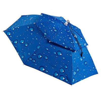 Plastic Handle Double Layers Fishing Hat Umbrella for Hiking and Beach Activities