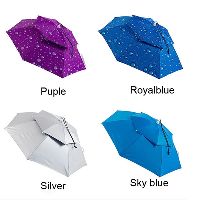 Plastic Handle Double Layers Fishing Hat Umbrella for Hiking and Beach Activities