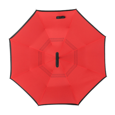 Advertising Umbrella with C-Shaped Handle Anti-UV Waterproof Reverse Straight Umbrella