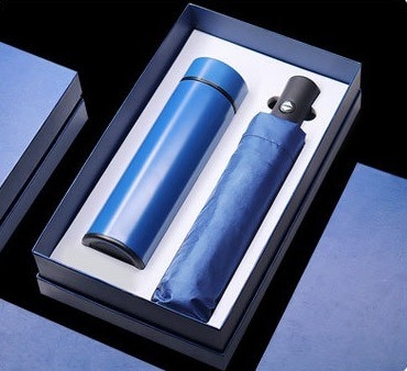 Custom Logo Umbrella Vacuum Cup and Trophy Ideal Business Gift Set for Every Occasion
