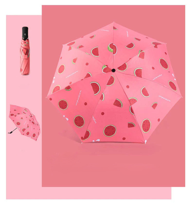 Custom Logo Printing Super Waterproof Portable Solid Color 3 Folding Auto Open Umbrella