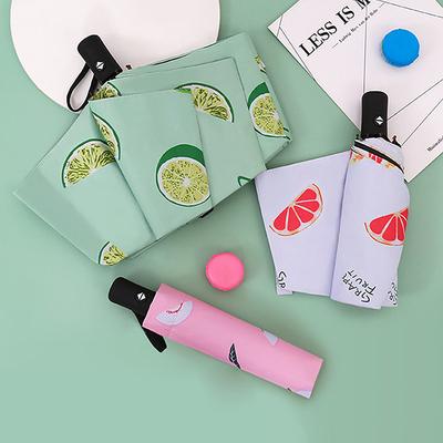Custom Logo Printing Super Waterproof Portable Solid Color 3 Folding Auto Open Umbrella