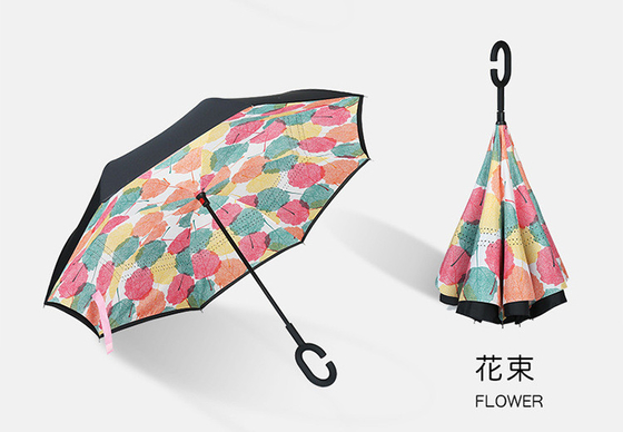 Minimalist Design Customized Logo Innovative Inverted Double Layer Umbrella Windproof