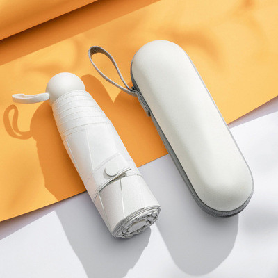 Traveler's Choice Mini Five Fold Capsule Umbrella with UV Protection and Logo Printing