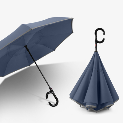 Simple and Creative Advertising Gift Umbrella with Reinforced Fiber Reverse Design