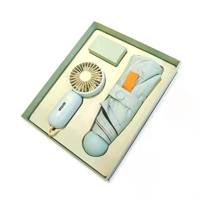 Umbrella Gift with Custom Box All in 1 Function USB Rechargeable Mini Portable Fan