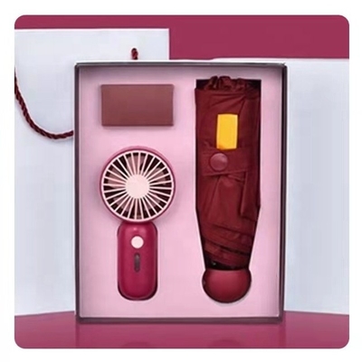 Umbrella Gift with Custom Box All in 1 Function USB Rechargeable Mini Portable Fan