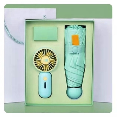 Umbrella Gift with Custom Box All in 1 Function USB Rechargeable Mini Portable Fan