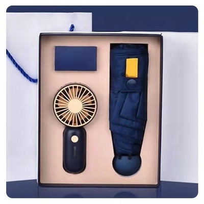 Umbrella Gift with Custom Box All in 1 Function USB Rechargeable Mini Portable Fan