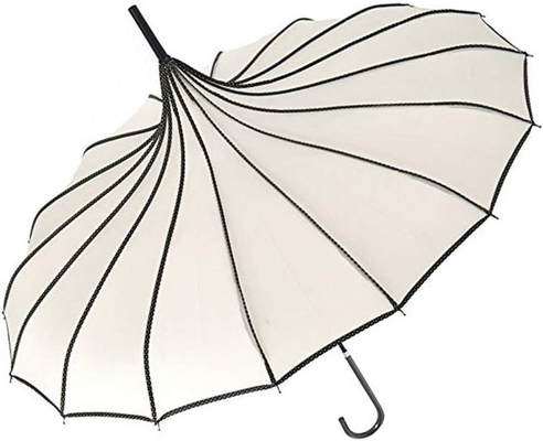 Wedding Celebration Umbrella in Vintage Style with Long Hook Handle and Open Design