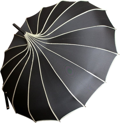 Wedding Celebration Umbrella in Vintage Style with Long Hook Handle and Open Design