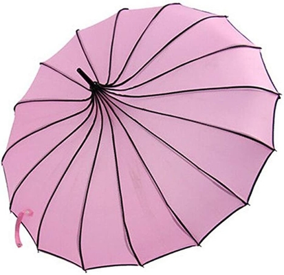 Wedding Celebration Umbrella in Vintage Style with Long Hook Handle and Open Design