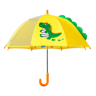 Fiberglass Ribs Children Umbrella with Adorable Cartoon Ears and Transparency Design