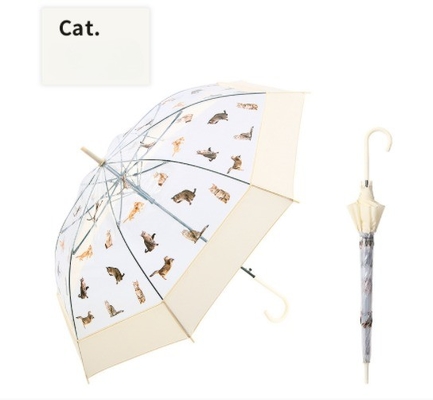 Transparent Umbrella with Long Handle and Straight Pole Can Print Advertising Logo
