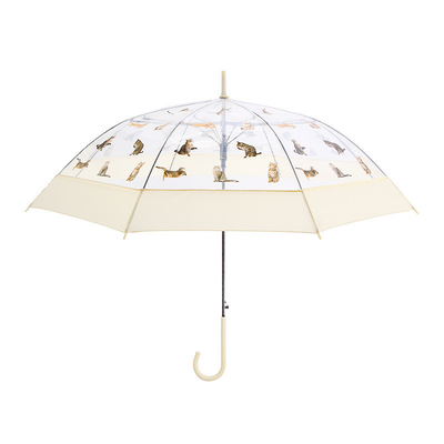 Transparent Umbrella with Long Handle and Straight Pole Can Print Advertising Logo