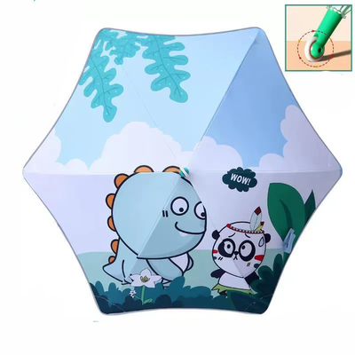 Cute Cartoon Children's Umbrella with Long Handle and Automatic Roller Skating Feature