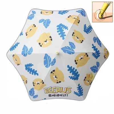 Cute Cartoon Children's Umbrella with Long Handle and Automatic Roller Skating Feature