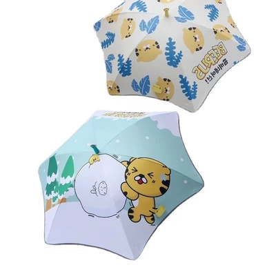 Cute Cartoon Children's Umbrella with Long Handle and Automatic Roller Skating Feature