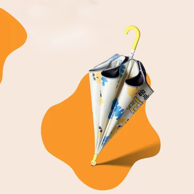 Cute Cartoon Children's Umbrella with Long Handle and Automatic Roller Skating Feature