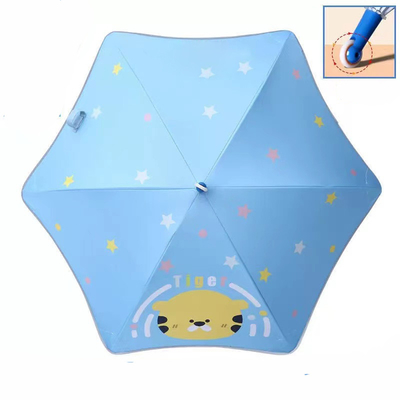 Cute Cartoon Children's Umbrella with Long Handle and Automatic Roller Skating Feature