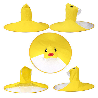 Custom Logo Printing UFO Transparent Waterproof Poncho for Children Adults Age Group