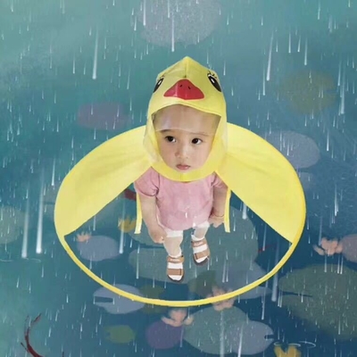 Custom Logo Printing UFO Transparent Waterproof Poncho for Children Adults Age Group
