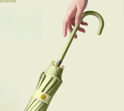 Long Handle Men's and Women's Umbrella 16k Straight Rod Bent Hook Automatic for Adults