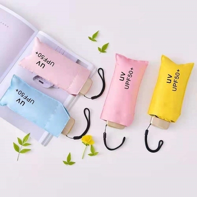 87cm Open Diameter UV Protection Mini Size Umbrella with Golden Metal Fiberglass Ribs