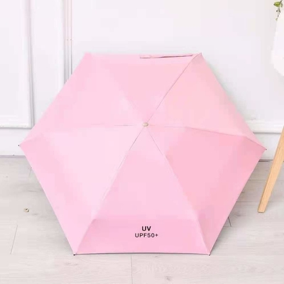 87cm Open Diameter UV Protection Mini Size Umbrella with Golden Metal Fiberglass Ribs