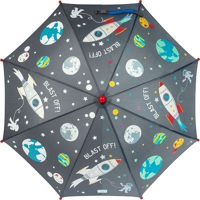 2023 Cute and Cool 8K Hook Handle Windproof Children's Rain Umbrella 190T Nylon Fabric