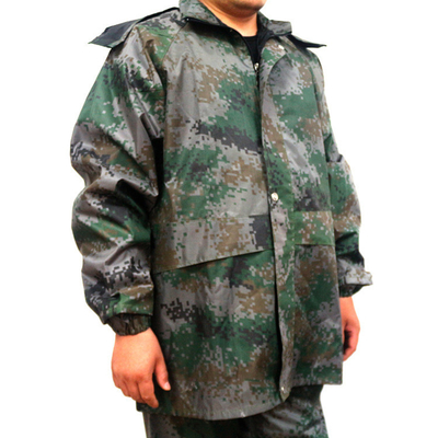 Outdoor Labor Protection Raincoat and Pants Set in Split Jungle Camouflage for Adults