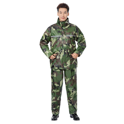Outdoor Labor Protection Raincoat and Pants Set in Split Jungle Camouflage for Adults