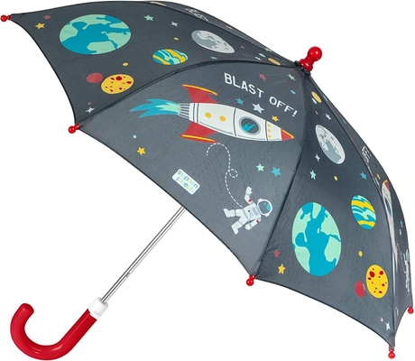 2023 Cute and Cool 8K Hook Handle Windproof Children's Rain Umbrella 190T Nylon Fabric