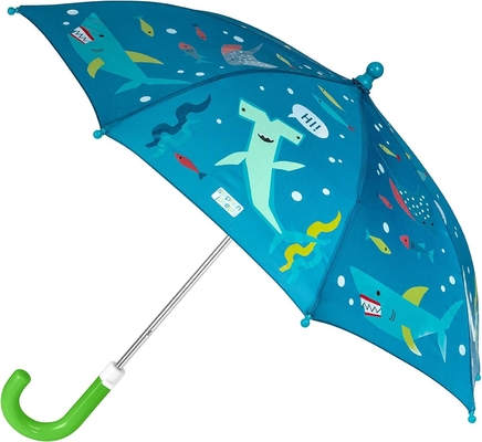 2023 Cute and Cool 8K Hook Handle Windproof Children's Rain Umbrella 190T Nylon Fabric