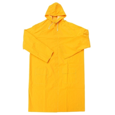 OXFORD CLOTH Custom Waterproof Thick Heavy Duty PVC Polyester Adult Yellow Raincoat