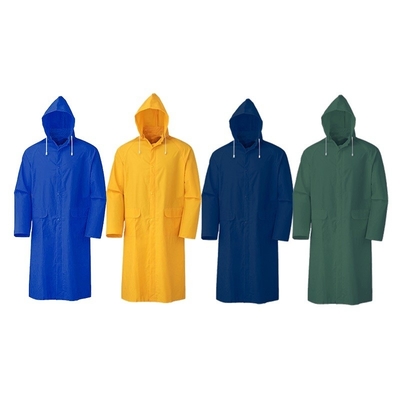 OXFORD CLOTH Custom Waterproof Thick Heavy Duty PVC Polyester Adult Yellow Raincoat
