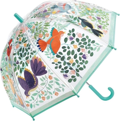 Japan Style Waterproof Kids Umbrella Full Printing Fiberglass Frame Hook Handle
