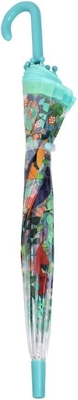 Japan Style Waterproof Kids Umbrella Full Printing Fiberglass Frame Hook Handle