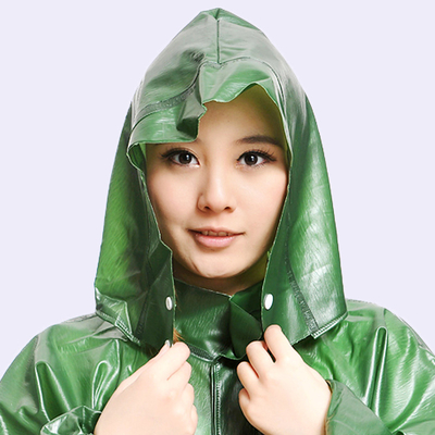 Rainy Season Essential Rubberized Custom Green Adults Raincoat from Chinese Manufacturers