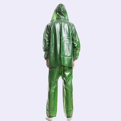 Rainy Season Essential Rubberized Custom Green Adults Raincoat from Chinese Manufacturers