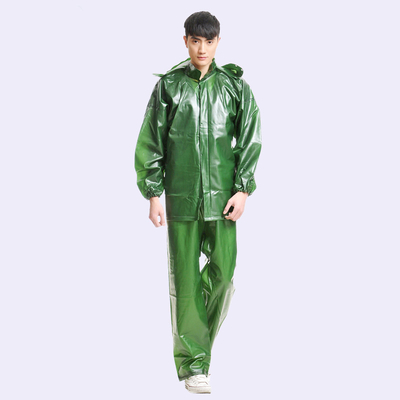 Rainy Season Essential Rubberized Custom Green Adults Raincoat from Chinese Manufacturers