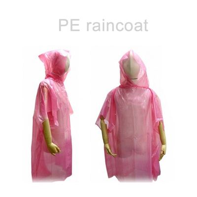 Waterproof Disposable Raincoat for Women Adults Transparent Colorful Plastic Foldable