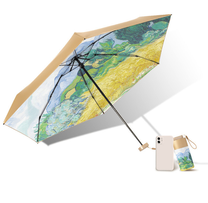 Umbrella Folding Birth Flower Small Windproof Rainproof UV-Proof 5 Folding Mini Capsule