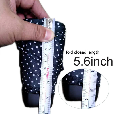 5.6 Inch Length Custom Black Coating Panel Umbrella 6 Folded Customized Printing Logo