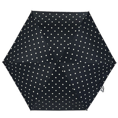 5.6 Inch Length Custom Black Coating Panel Umbrella 6 Folded Customized Printing Logo