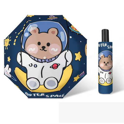 Astronaut Cartoon Children's Automatic Umbrella for Primary School and Kindergarten