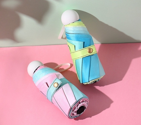 Novelty Creative Gradient Morandi Color Stylish 50% Folding Sunblock Pocket Umbrella