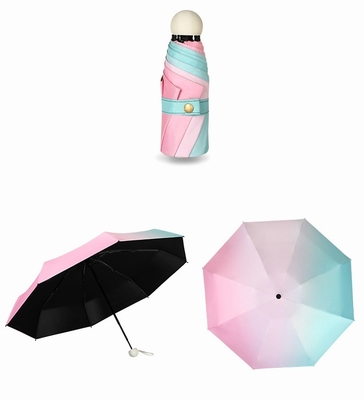 Novelty Creative Gradient Morandi Color Stylish 50% Folding Sunblock Pocket Umbrella