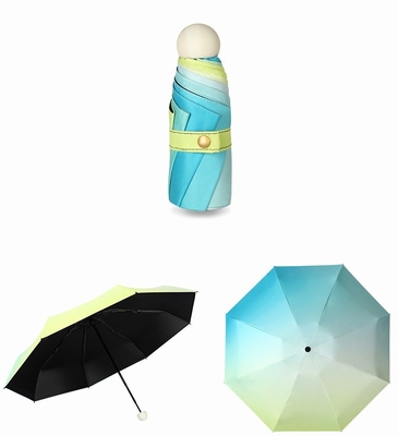 Novelty Creative Gradient Morandi Color Stylish 50% Folding Sunblock Pocket Umbrella