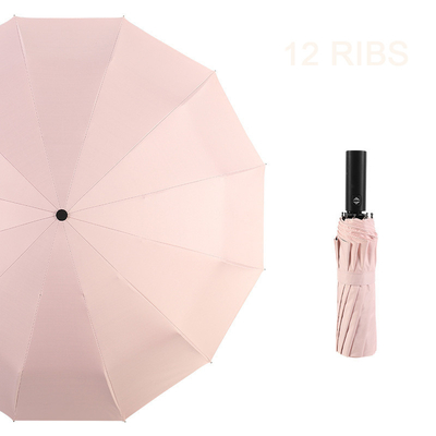 Vinyl Coated Three Fold Sunshade Umbrella with Fiberglass Ribs and Customized Printing